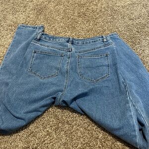 Misguided denim mom jeans size 4 tall high waist light wash